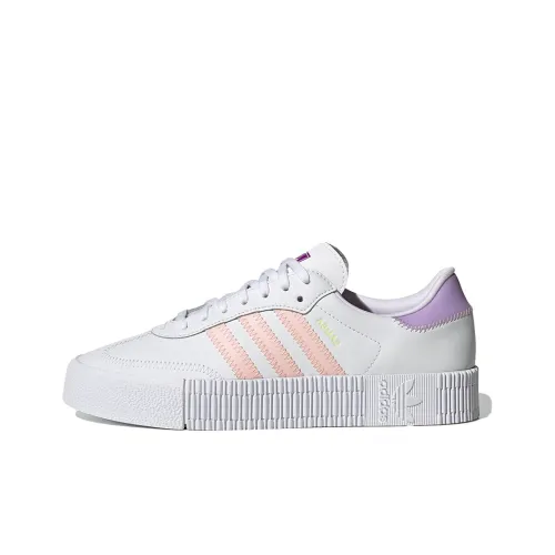 Adidas Originals Sambarose Skateboard Shoes Women's Low-Top White/Pink/Purple