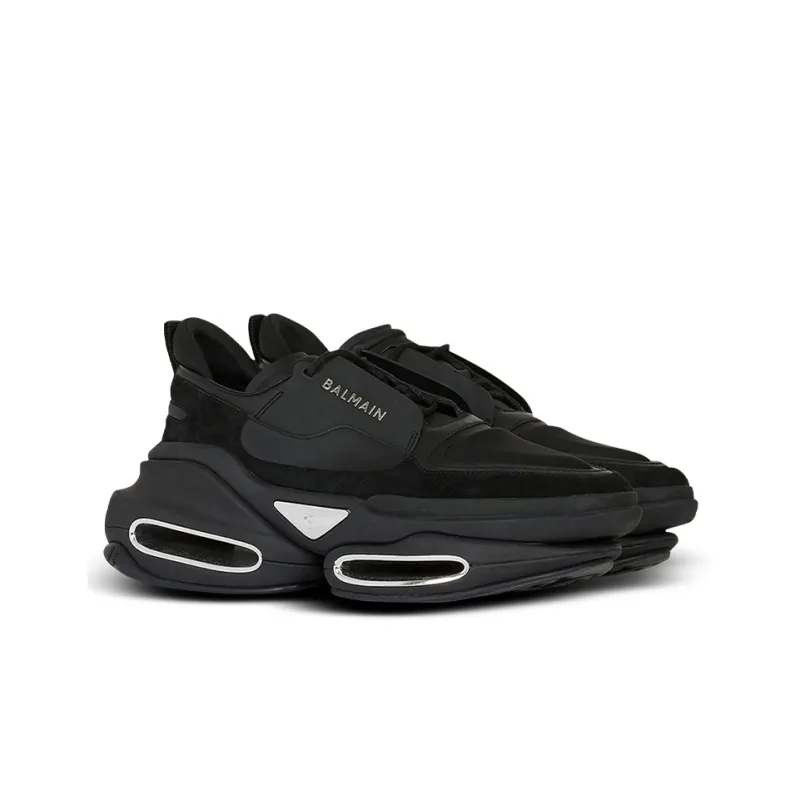 BALMAIN B Bold Low Top Black Suede-2