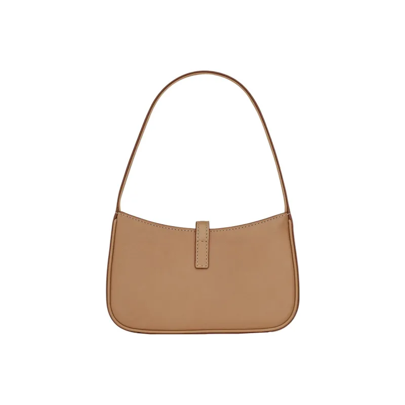 SAINT LAURENT Le 5 A 7 Mini Hobo Bag In Vegetable-Tanned Leather Brown Gold-1