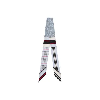 Burberry Monogram Check Thin Neck Scarf