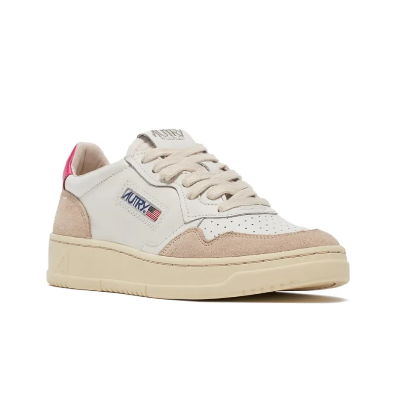 AUTRY Skateboard Shoes Women's Low Top White/Brown/Pink-1