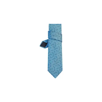 HERMES Ties Men Sky Blue/White