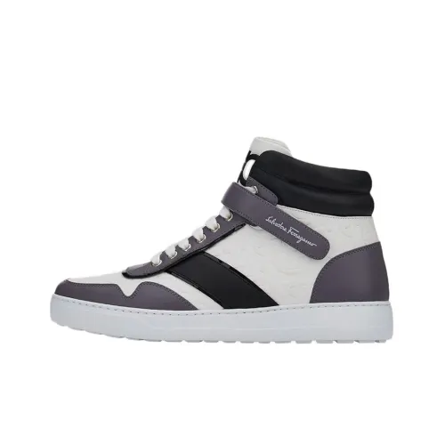 Ferragamo Skateboard Shoes Men High-Top White/Black/Grey