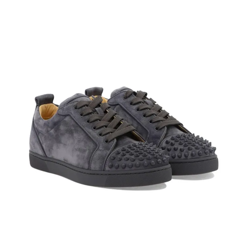 Christian Louboutin Louis Junior Spikes Orlato Flat Grey-2