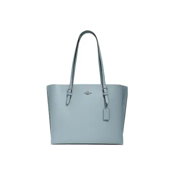 COACH Mollie Leather Tote Bag, Shopping Bag, Tote Handbag, Shoulder Bag Large Size Women's Light Blue