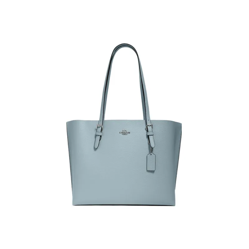 COACH Mollie Leather Tote Bag, Shopping Bag, Tote Handbag, Shoulder Bag Large Size Women's Light Blue-0