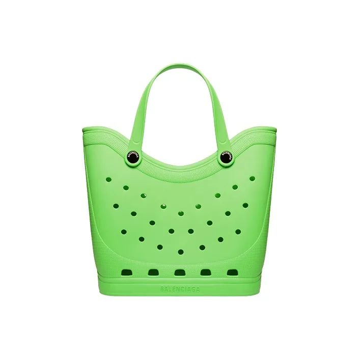 Balenciaga Rubber Tote Bag Shopping Bag Handbag Large Size Women's Green-0