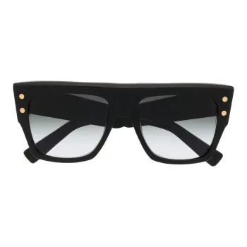 BALMAIN Curved Tip Square Frame Sunglasses