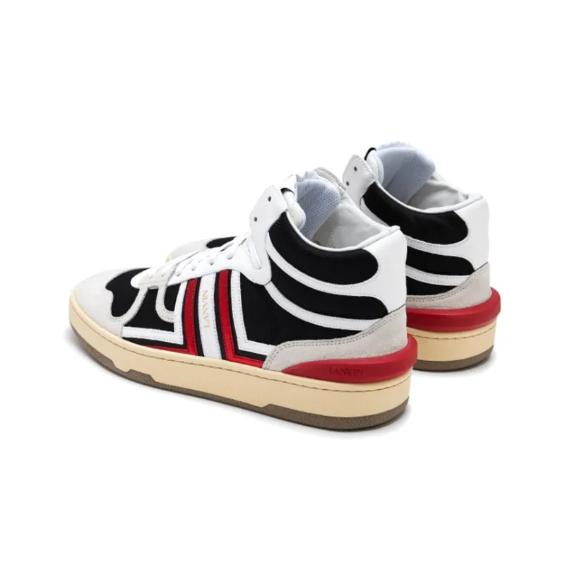 Lanvin Clay High Top Stylish Skateboarding Shoes Men's White-4