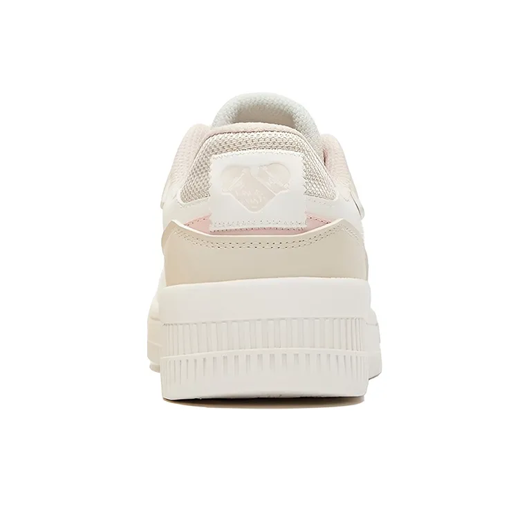 Erke Caramel Latte Slip Resistant And Abrasion Resistant Coverage Low Top Skateboard Shoes Women's Clear White Sugar-3