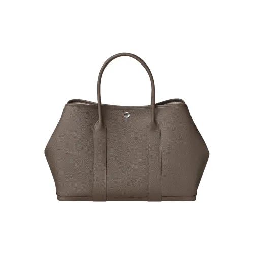 HERMES Garden Epsom Calfskin Handbag Regular Women's Tin Gray