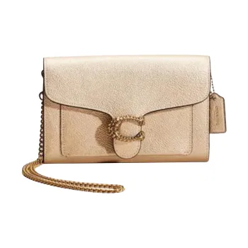 COACH Tabby Pebbled Cow Leather Shoulder Bag Crossbody Bag Small Size Women's Gold