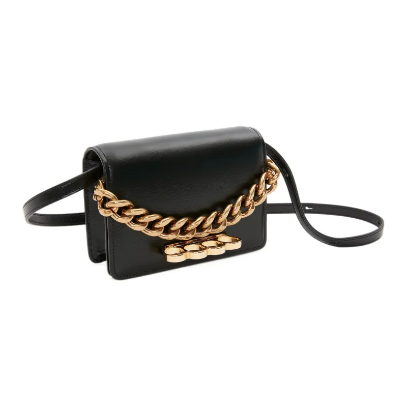 Alexander McQueen Calfskin Handbag, Shoulder Bag, Crossbody Bag Mini Women's Black-3