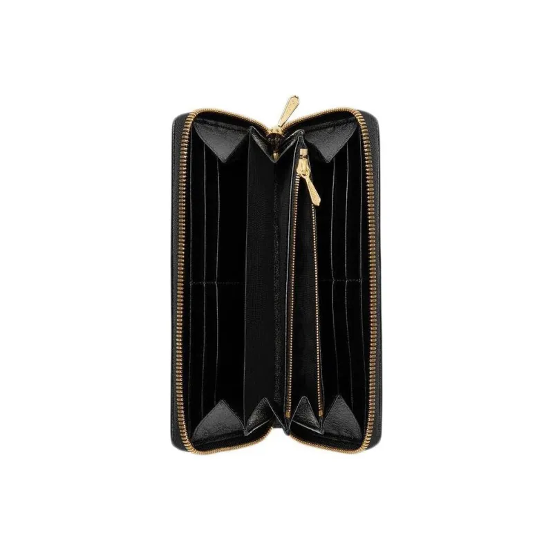 GUCCI Leather Wallet Women's Black-3