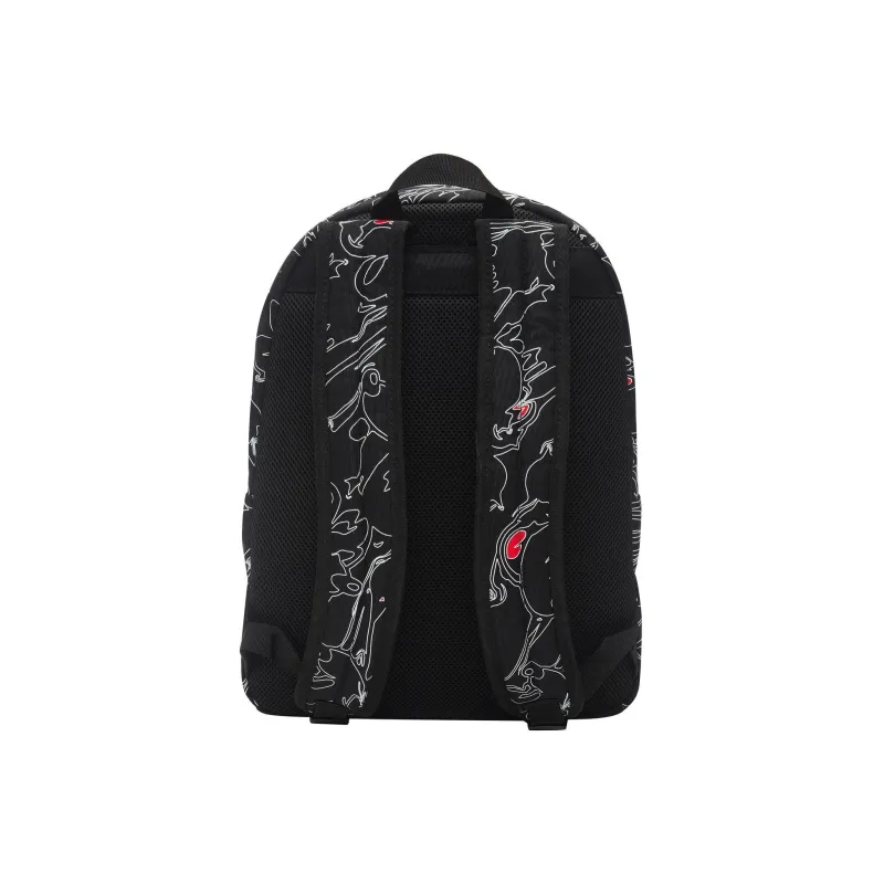 LiNing Disney Collaboration Fabric Backpack Regular Black And White All Over Print-2