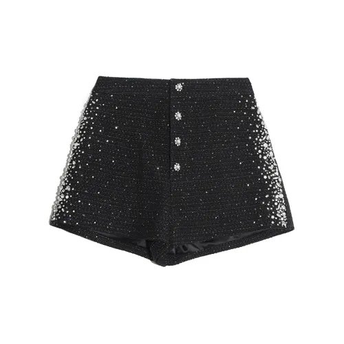 TCH Casual Shorts Women's Black Base With Silver Logo