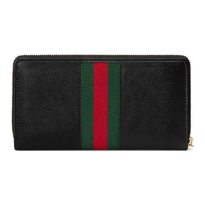 GUCCI Leather Wallet Women's Black-2