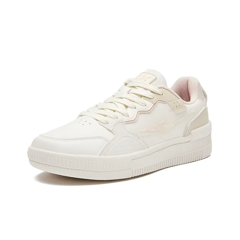 Erke Caramel Latte Slip Resistant And Abrasion Resistant Coverage Low Top Skateboard Shoes Women's Clear White Sugar-1