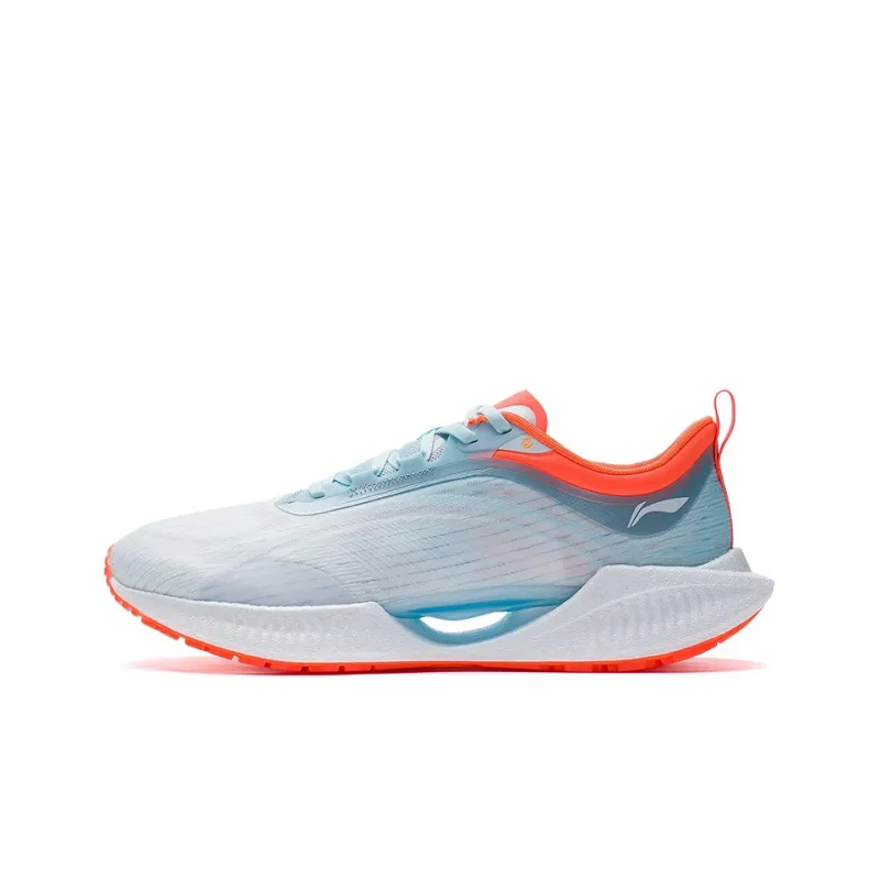 LiNing Super Light 19 Abrasion Resistant Lightweight Rebound Low Top Running Shoes Men's White Blue Red-0