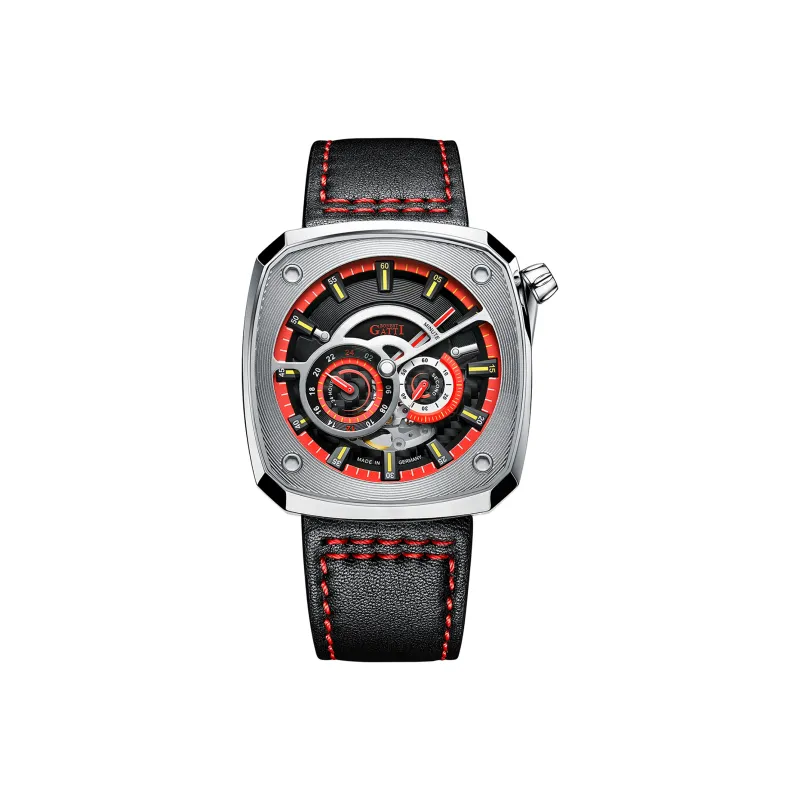 BONEST GATTI Offshore Speed Automatic Mechanical Movement Rubber Strap Watch Men's Watches Cut Out Dial-1