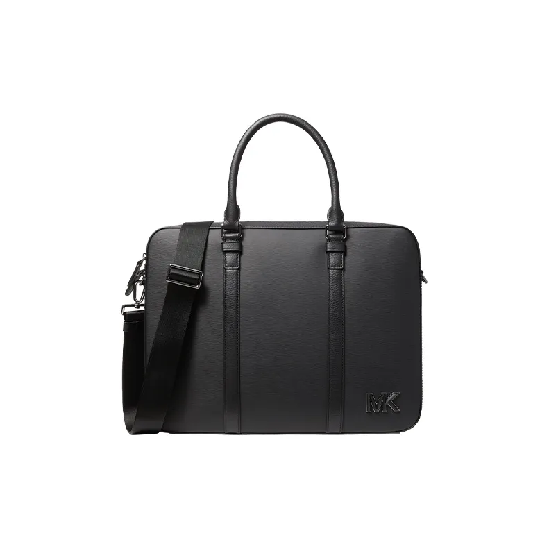 MICHAEL KORS Hudson Leather Handbag, Shoulder Bag, Briefcase Regular Men's Black-0