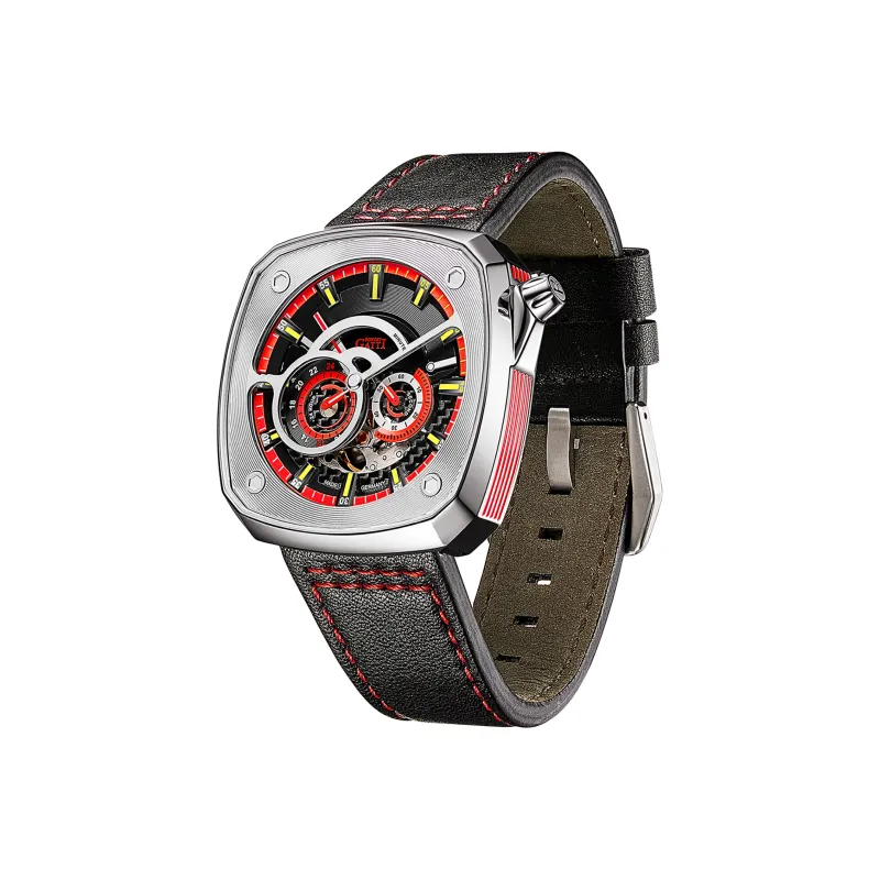 BONEST GATTI Offshore Speed Automatic Mechanical Movement Rubber Strap Watch Men's Watches Cut Out Dial-2