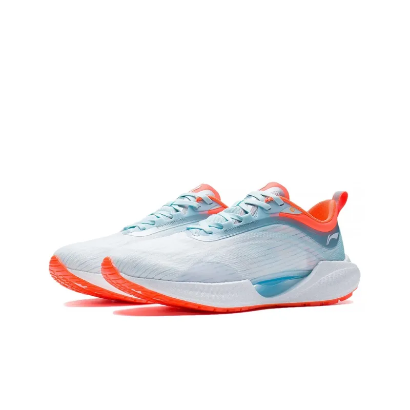 LiNing Super Light 19 Abrasion Resistant Lightweight Rebound Low Top Running Shoes Men's White Blue Red-2