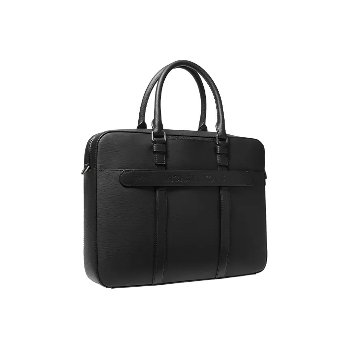 MICHAEL KORS Hudson Leather Handbag, Shoulder Bag, Briefcase Regular Men's Black-1