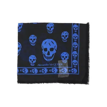 Alexander McQueen Skull print Frayed edge Scarf