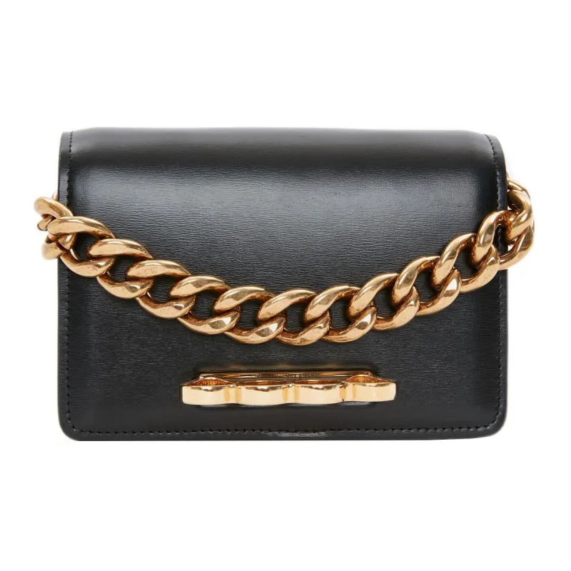 Alexander McQueen Calfskin Handbag, Shoulder Bag, Crossbody Bag Mini Women's Black-0