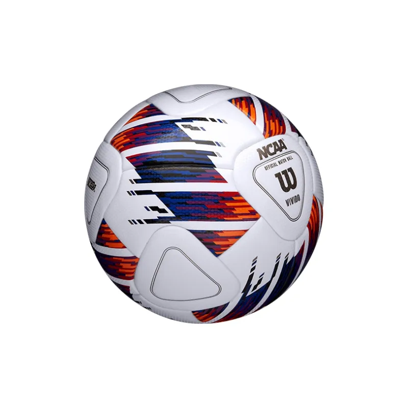 Wilson Size 5 Soccer PU Machine Stitched Soccer Ball Unisex White/Blue/Red-3