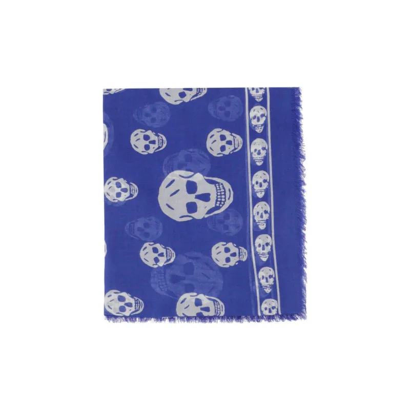 Alexander McQueen Knit Scarves Unisex Blue-0