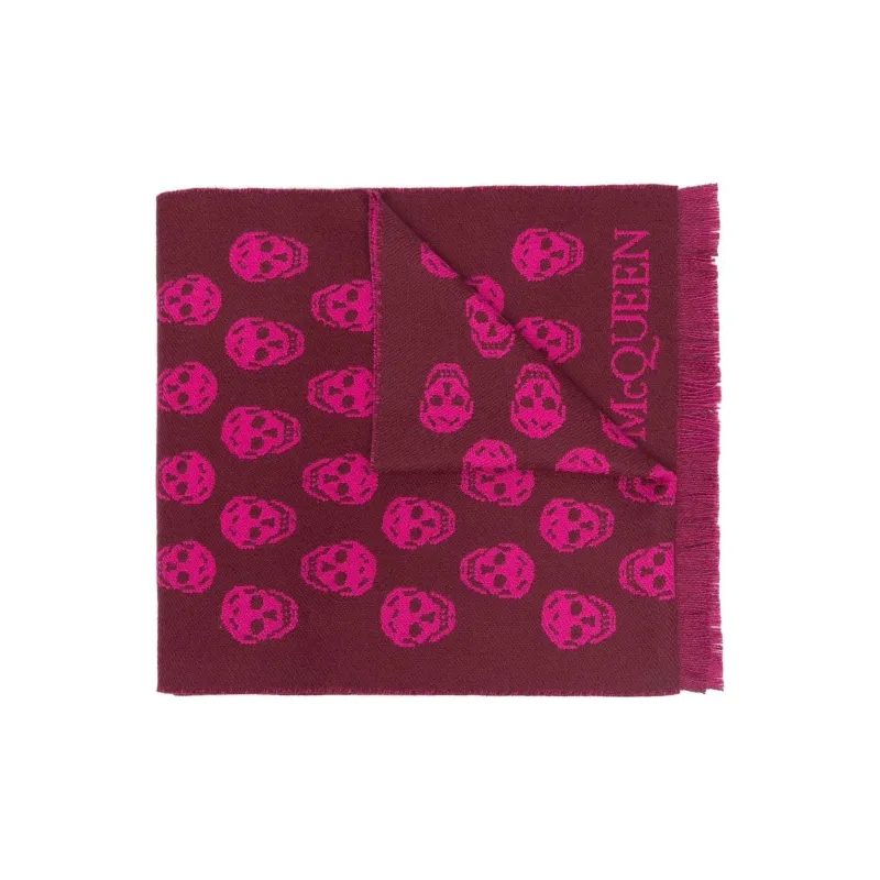 Alexander McQueen Knit Scarves Unisex Burgundy-0