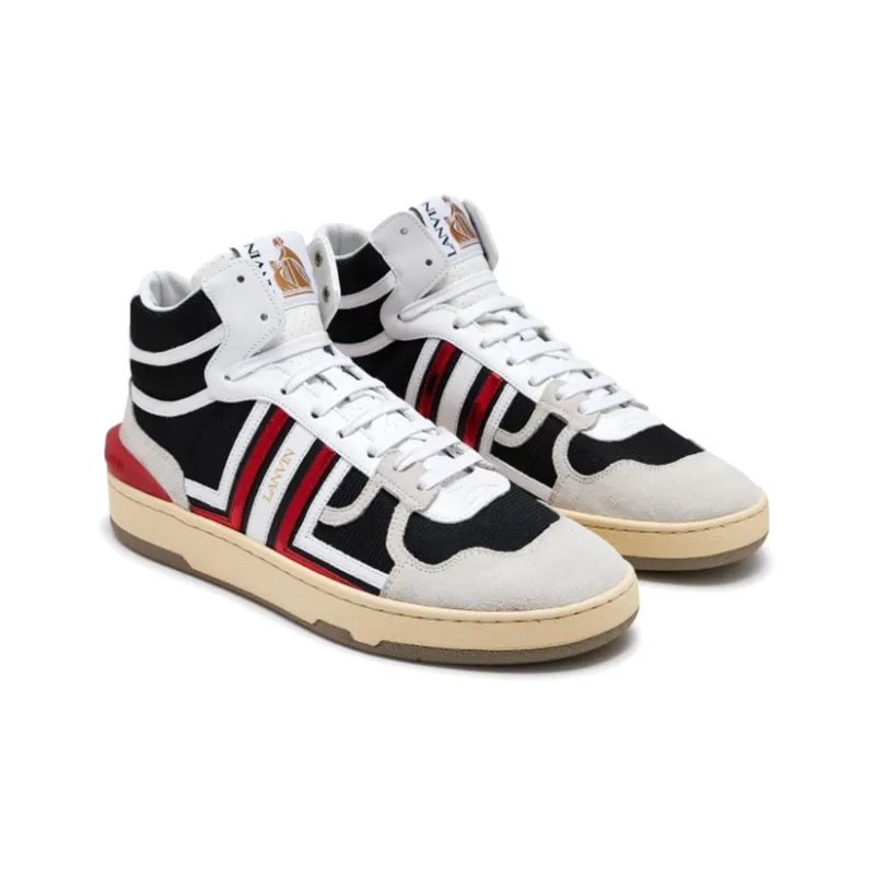 Lanvin Clay High Top Stylish Skateboarding Shoes Men's White-2