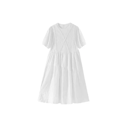 IN'S Short-Sleeved Dresses Women's White