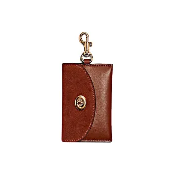 COACH Bag Charm Leather Suede Key Pouch Card Holder Wrist Bag Accessory Mini Women's Dark Umber