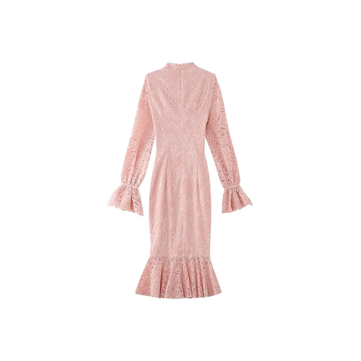 JINYE ORIENTAL Fishtail Dress Rouge Pink-1
