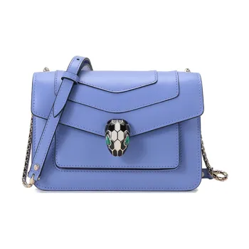 BVLGARI Serpenti Forever Cow Leather Shoulder Bag, Crossbody Bag Women's Lavender