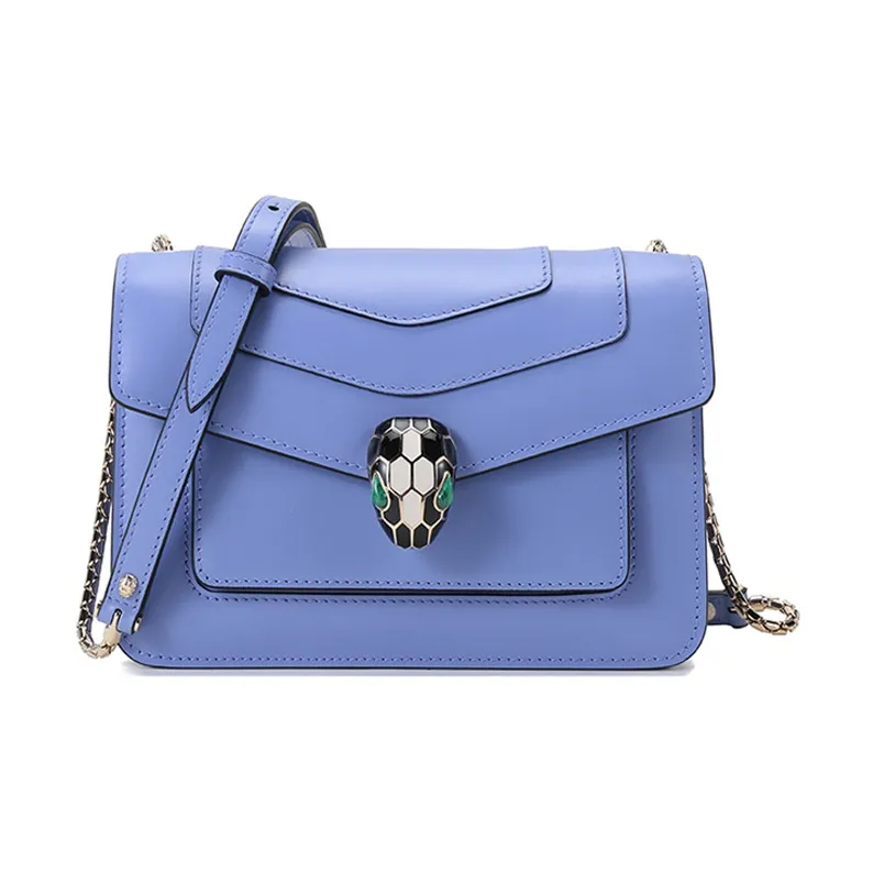 BVLGARI Serpenti Forever Cow Leather Shoulder Bag, Crossbody Bag Women's Lavender-0