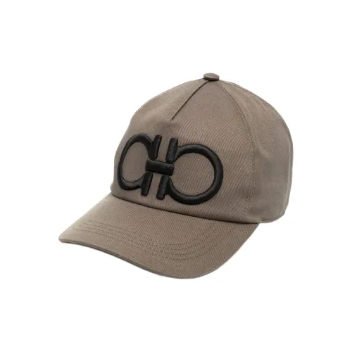 Ferragamo Baseball Caps Unisex Khaki