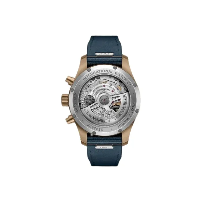 IWC PILOT Collection Automatic Mechanical Movement Men's Watches Watch 41mm Blue Dial Copper Watch Case Fabric Strap-4