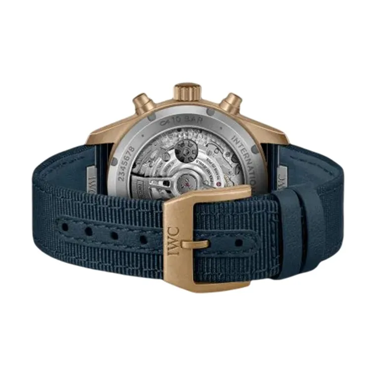 IWC PILOT Collection Automatic Mechanical Movement Men's Watches Watch 41mm Blue Dial Copper Watch Case Fabric Strap-3