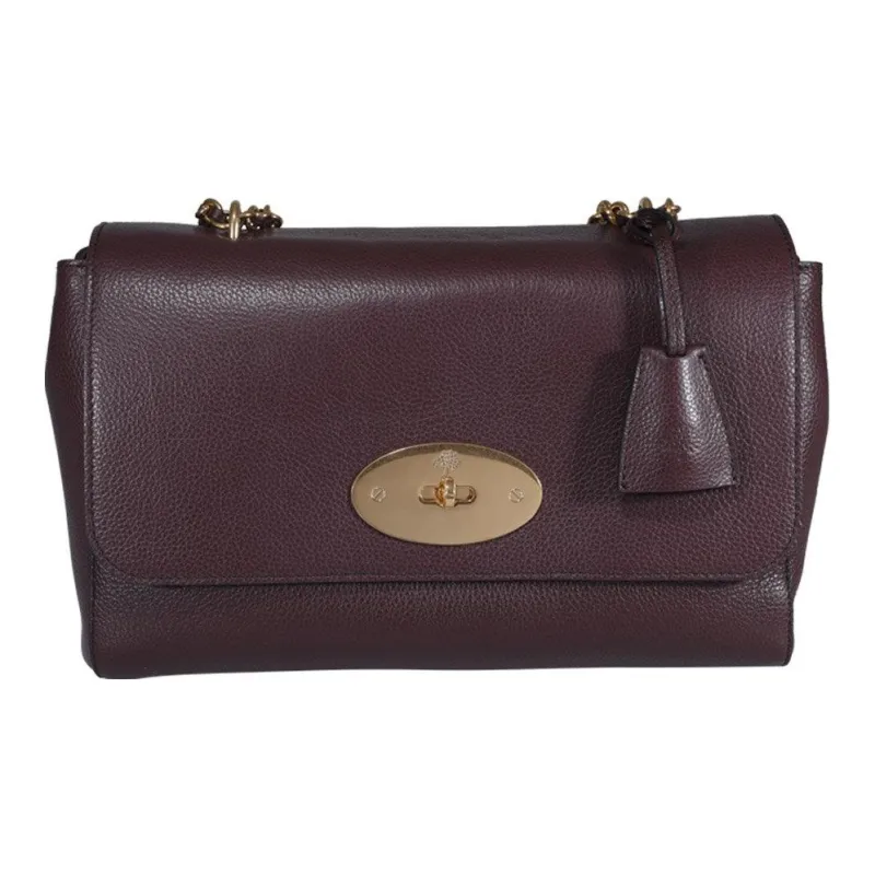 Mulberry Grain Leather Crossbody Bag, Shoulder Bag Women's Burgundy Color-0