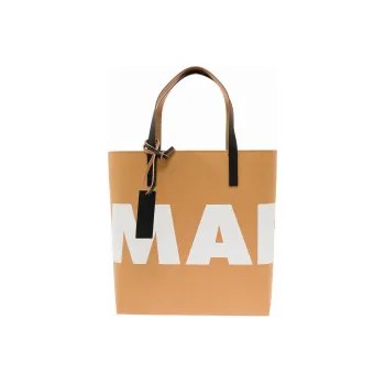 MARNI Leather Tote Bag, Shopping Bag, Handbag Tubas Women's Brown