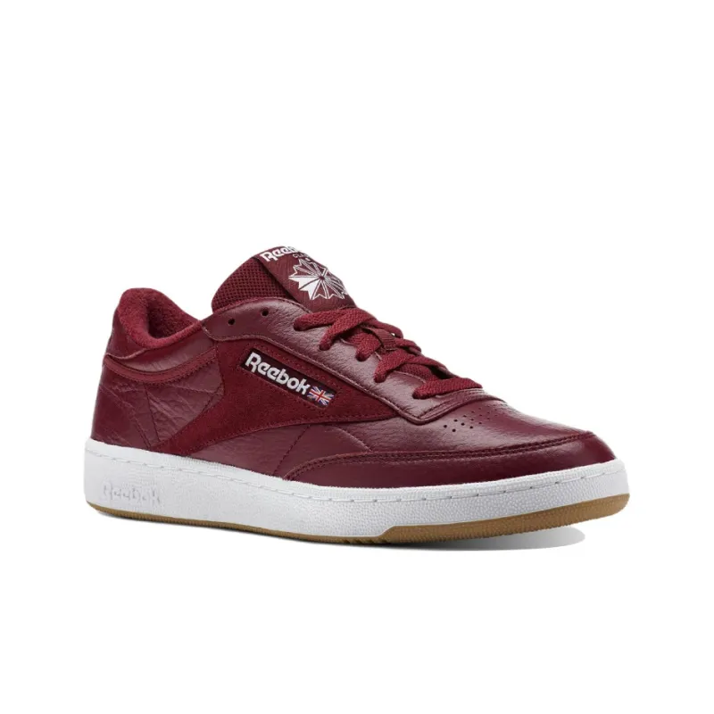 Reebok Club C 85 Durable Breathable Low-Top Skateboard Shoes Burgundy-2