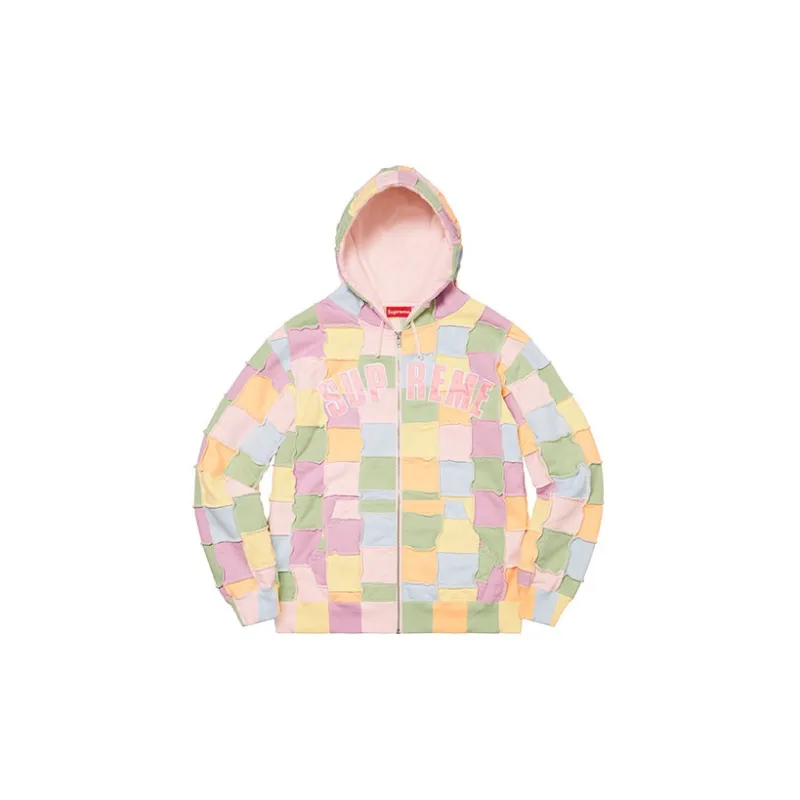 Supreme Reverse Patchwork Zip Up Hooded Sweatshirt - Cheap Rcj 