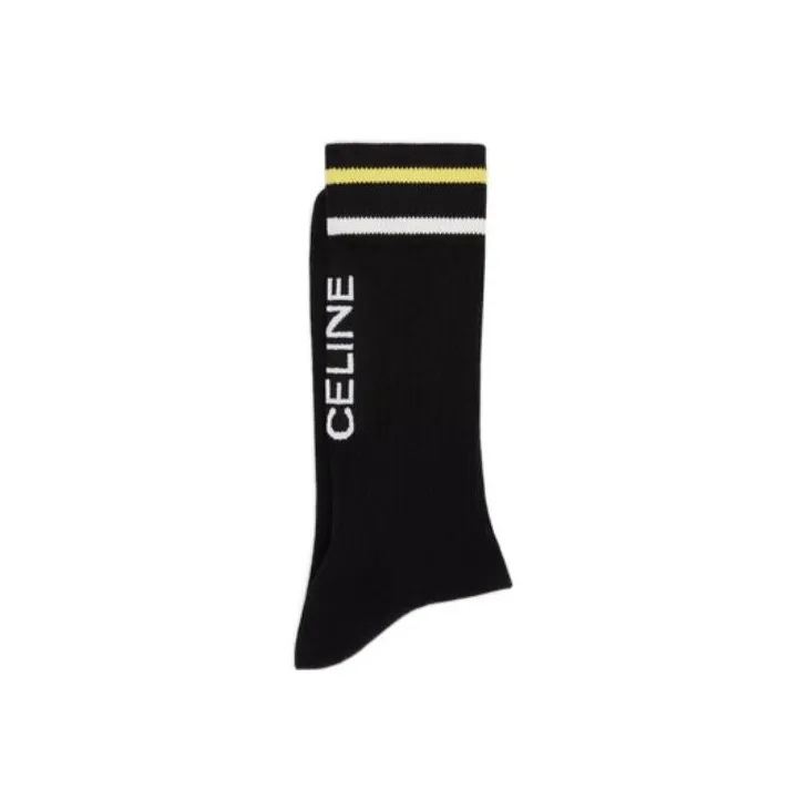 CELINE SS22 Mid Calf Socks Men's 1 Pack Black-1