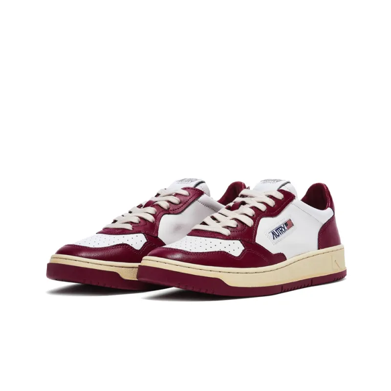AUTRY Medalist Low Top Bicolor 'White Burgundy' Women's-1
