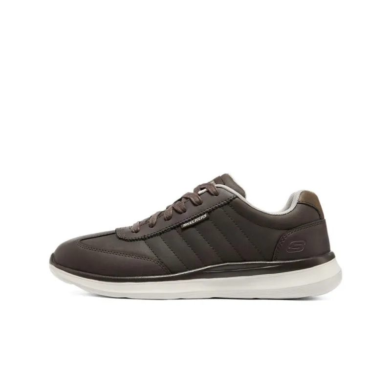 Skechers Delson 2.0 Cushioning Anti Slip And Wear Resistant Support Breathable Low Top Casual Shoes Men's Chocolate-0