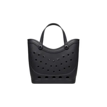 Balenciaga Rubber EVA Material Tote Bag Shopping Bag Handbag Large Size Women's Black